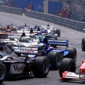 04.06.2000 Monte Carlo, Monaco,
Mika Hakkinen im McLaren Mercedes und Rubens Barrichello im Ferrari beim Formel 1 Grand Prix in Monaco. © xpb.cc