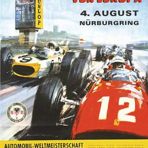 1968 European GP at Nurburgring official event poster
