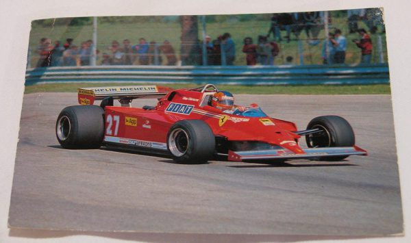 1981 Gilles Villeneuve Ferrari 126 CK postcard San Marino GP at Imola