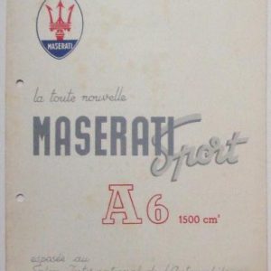 1947 Maserati A6 1500 Sport brochure