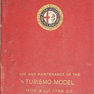 1928-33 Alfa Romeo 6C 1750 Turismo owner's manual