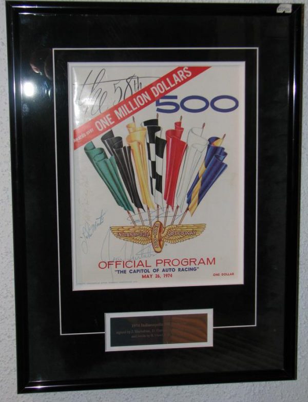 1974 Indy 500 multi-signed banquet program