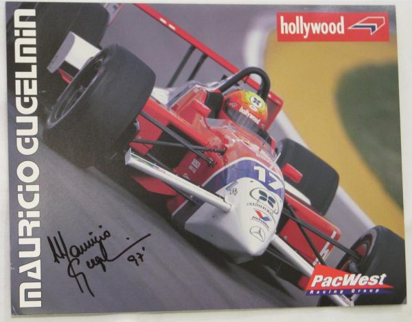 1997 Mauricio Gugelmin signed driver promo cards