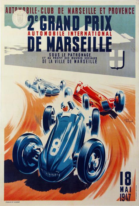 1947 Grand Prix de Marseille poster