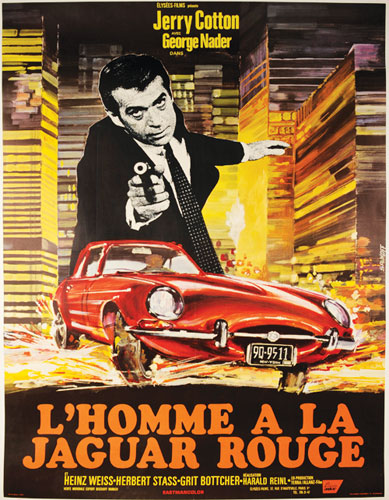 1968 Jaguar movie poster - "L'Homme A La Jaguar Rouge"