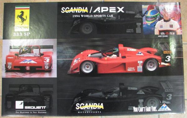 1994 Ferrari 333 SP Scandia racing team poster