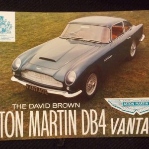 1962 Aston Martin DB4 Vantage leaflet