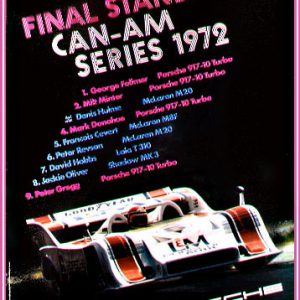 1972 Porsche Can-Am final standings poster