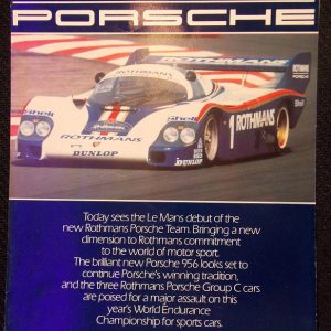 1982 Le Mans Rothmans spectator time folder for recording lap times