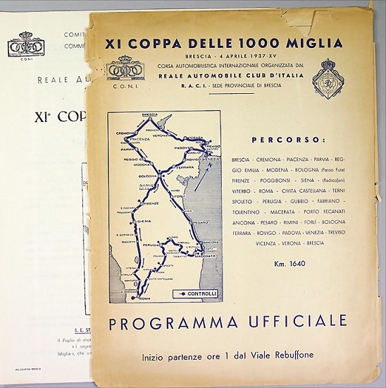 1937 Mille Miglia program