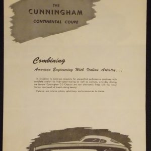 1951-53 Cunningham C-3 Continental Coupe sales brochure