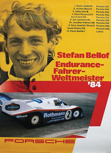 1984 Porsche Factory poster Stefan Bellof Endurance World Champion