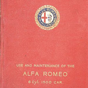 1928 Alfa Romeo 6C 1500 owner's manual