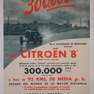1933 Citroen "8" time trial celebration poster
