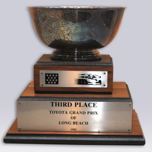 1982 USGP West at Long Beach trophy awarded to Gilles Villeneuve