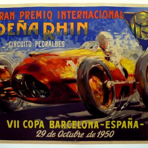 AFFICHE PUB RETRO 50X70cm GRAND PRIX AUTOMOBILE DANS LA CITE DE PAU 1935 