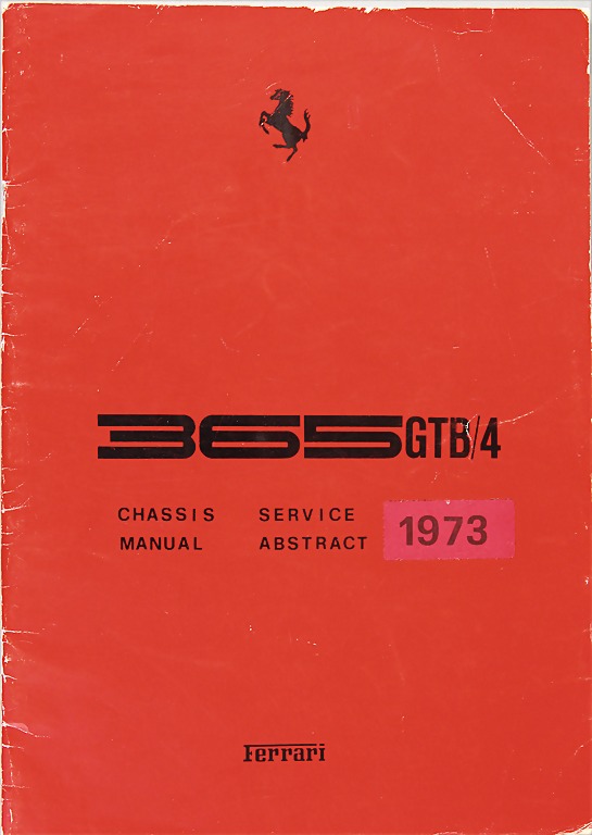 1973 Ferrari 365 GTB/4 Daytona chassis service manual