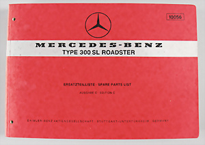 1963 Mercedes 300SL Roadster list of replacement parts (Edition C)