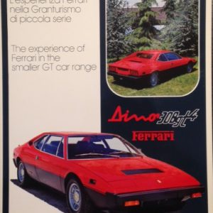 1974-77 Ferrari Dino 308 GT4 Bertone promotional laminated leaflet