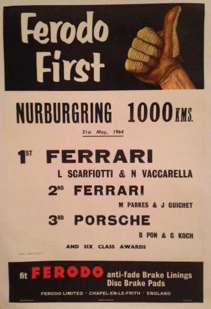 1964 Nurburgring 1000km Ferodo commemorative poster