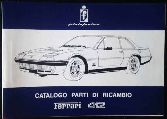 1985 Ferrari 412 spare parts catalog
