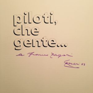 1983 Piloti Che Gente book signed by Enzo Ferrari