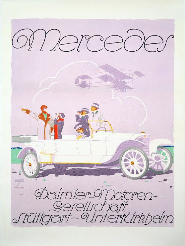 1912 Ludwig Hohlwein Mercedes poster reprint