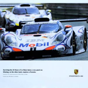 1998 Porsche 911 GT1 Le Mans win factory celebration poster