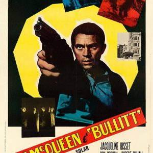 1968 'Bullitt' movie poster - large format Italian