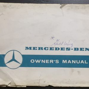 1954-8 Mercedes 300SL Owner's Manual sleeve