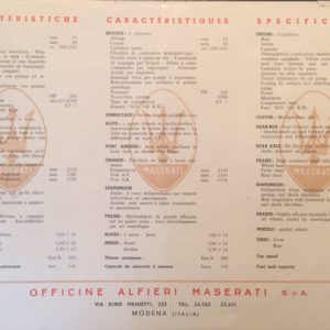 1957-8 Maserati 300/S brochure