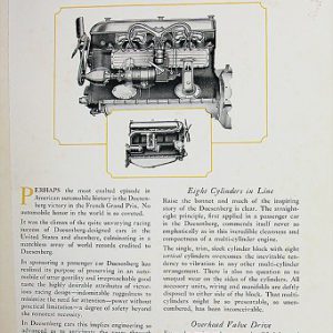 1923 Duesenberg 'Original Straight Eight' brochure