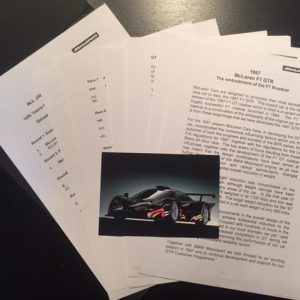 1997 McLaren F1 GTR press pack (version 2)
