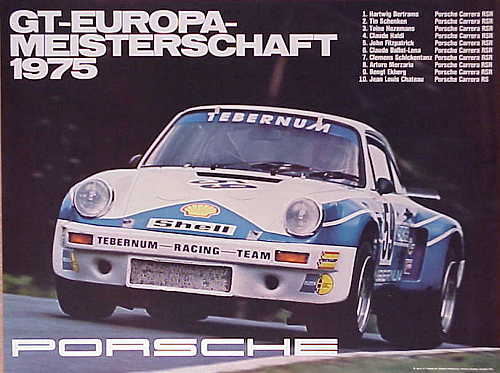 1975 Porsche GT Europa Meisterschaft factory poster