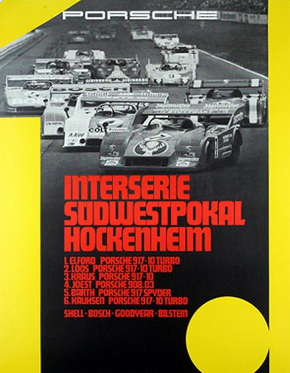 1973 Porsche Hockenheim factory victory poster