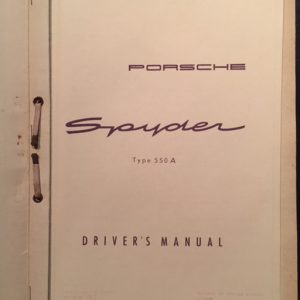 1957 Porsche 550A Spyder owner's manual