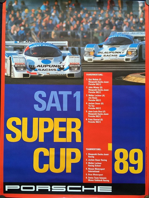 1989 Porsche Factory SAT1 Supercup celebration poster