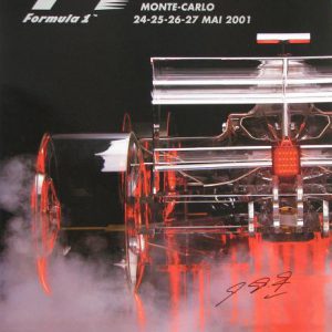 2001 Monaco GP poster signed by winner Michael Schumacher