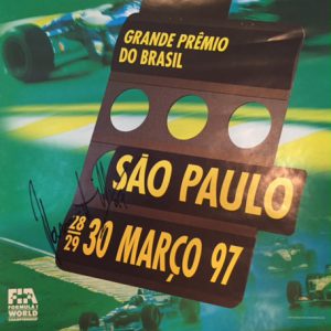 1997 Brazilian GP poster signed by Damon Hill