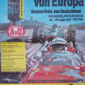 1974 German GP poster signed by Clay Regazzoni