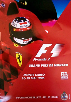1996 Monaco GP original poster