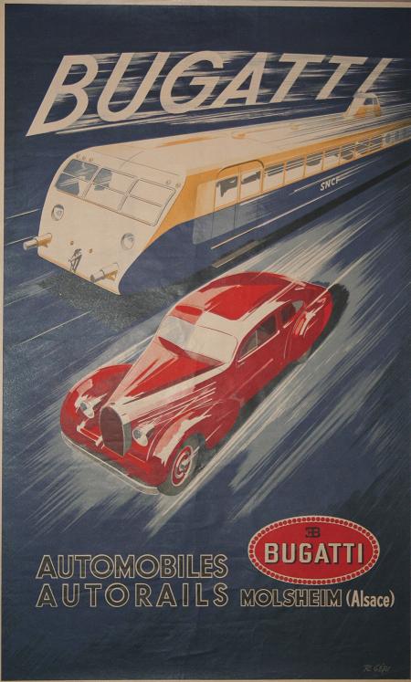 1938 Bugatti Automobiles Autorails poster