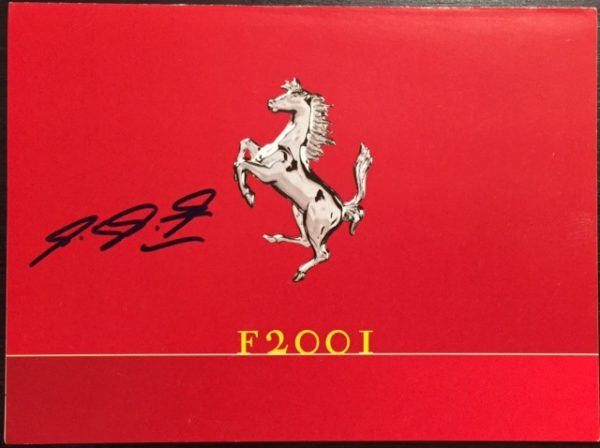 2001 Ferrari F2001 brochure signed by Schumacher