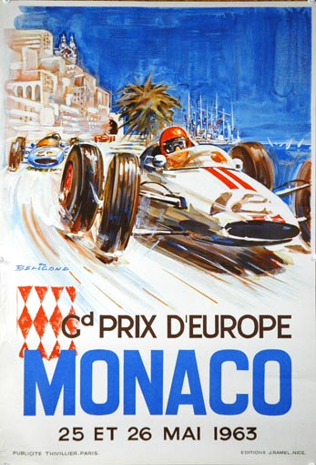 1963 Monaco GP original poster
