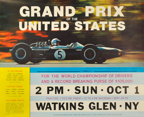 1967 USGP at Watkins Glen Event Poster