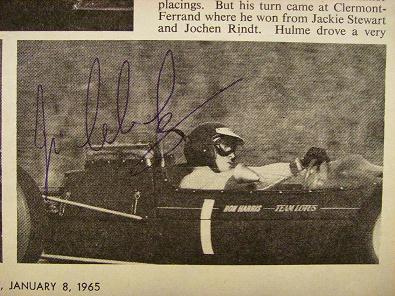1965 Jim Clark signed Autosport page