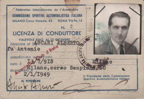 1949 Alberto Ascari driver's license