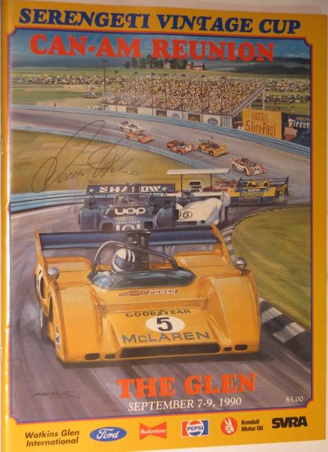 1990 Can-Am Reunion at Watkins Glen program signed by the late Denis Hulme