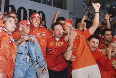 2000 Japanese GP at Suzuka photo signed by race winner Michael Schumacher