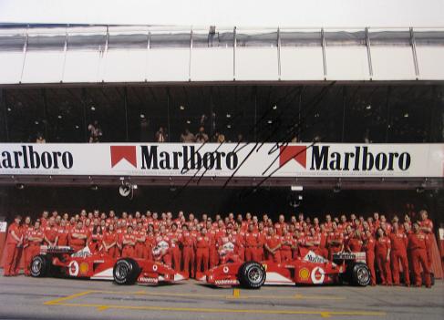 2002 Spanish GP photo signed by Michael Schumacher